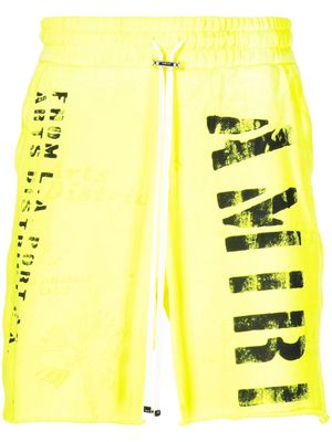 AMIRI logo-print track shorts - Yellow