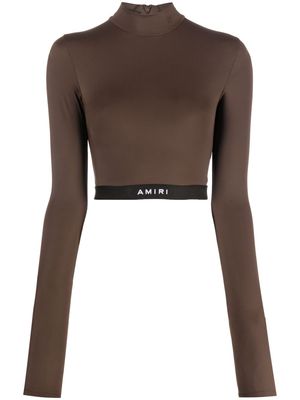 AMIRI logo-underband crop top - Brown