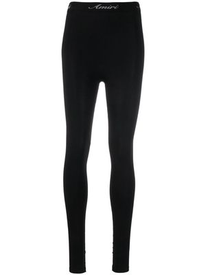 AMIRI logo-waistband skinny leggings - Black