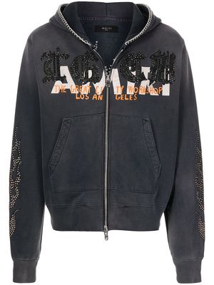 AMIRI logo zipped hoodie - Grey