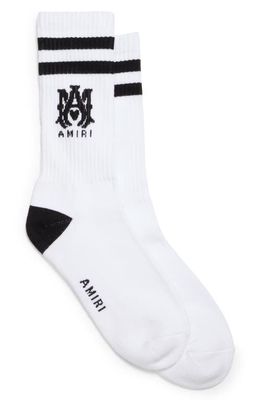 AMIRI M.A. Logo Crew Socks in Black/white