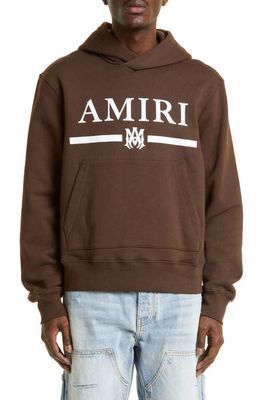 AMIRI MA Bar Logo Hoodie in Brown