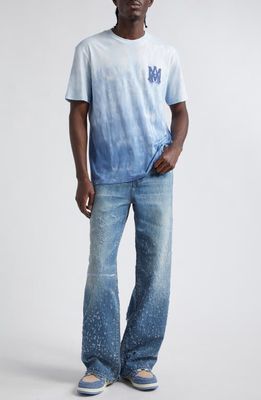 AMIRI MA Logo Dip Dye Cotton Graphic T-Shirt in Ashley Blue