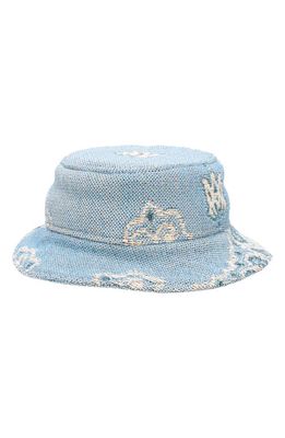 AMIRI MA Paisley Blanket Cotton Bucket Hat in Blue Multi
