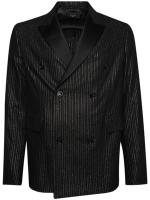 AMIRI metallic-stripe double-breasted blazer - Black