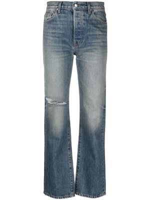 AMIRI mid-rise distressed straight jeans - Blue