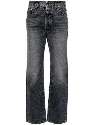 AMIRI mid-rise logo-patch straight-leg jeans - Black