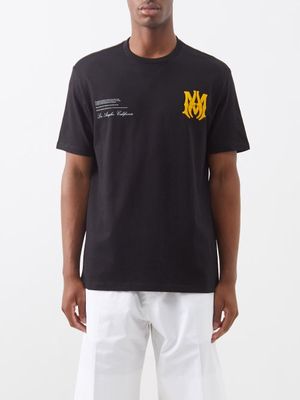 Amiri - Military-print Cotton-jersey T-shirt - Mens - Black