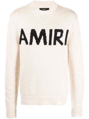AMIRI monogram-intarsia jumper - Neutrals