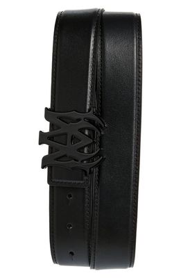 AMIRI Monogram Logo Leather Belt in Black