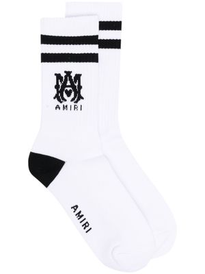 AMIRI monogram-motif socks - White