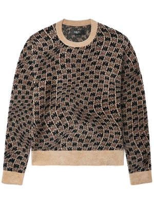 AMIRI monogram-pattern intarsia-knit jumper - Brown