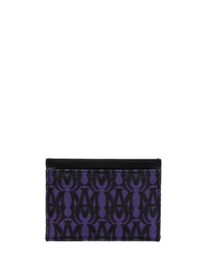 AMIRI monogram-print leather cardholder - Purple