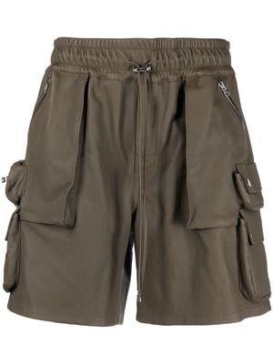 AMIRI multi-pocket leather shorts - Green