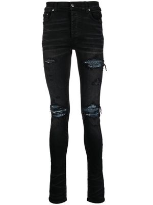 AMIRI MX1 ripped-bandana skinny jeans - Black