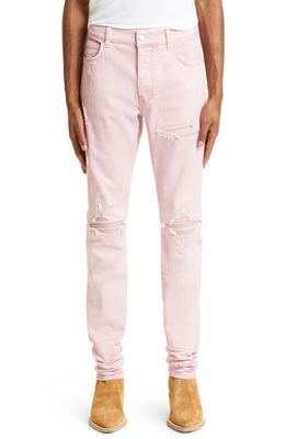 AMIRI MX1 Sprayed Stretch Denim Skinny Jeans in Pink