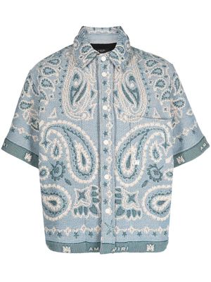 AMIRI paisley-embroidered lyocell-cotton shirt - Blue