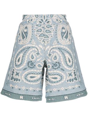 AMIRI paisley-embroidered shorts - Blue