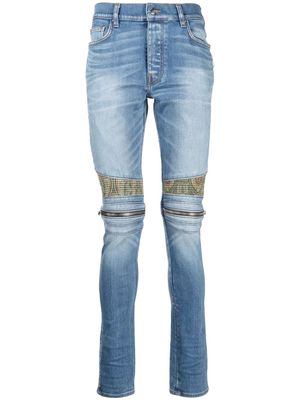 AMIRI paisley-patch skinny jeans - Blue