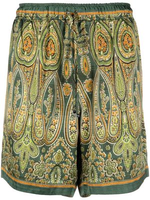 AMIRI paisley-print drawstring shorts - Green