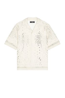 Amiri Palm Tree Laser Shirt in White