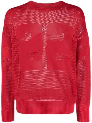 AMIRI patch-detail open-knit sweater - Red