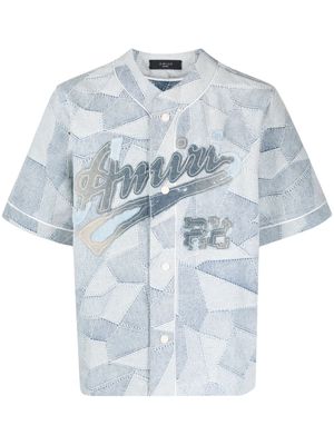 AMIRI patchwork baseball shirt - Blue