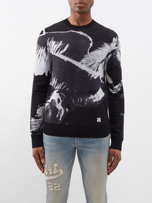 Amiri - Pegasus Jacquard Cotton-blend Sweatshirt - Mens - Black