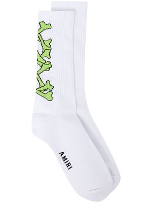 AMIRI print ribbed socks - White