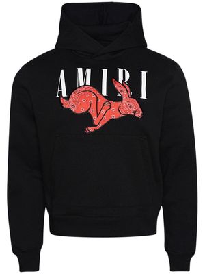 AMIRI rabbit-appliqué cotton hoodie - Black
