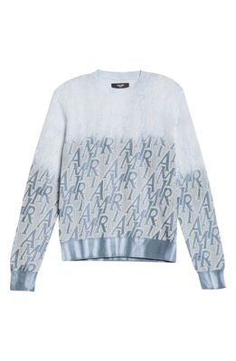 AMIRI Repeat Tie Dye Crewneck Sweater in Ashley Blue