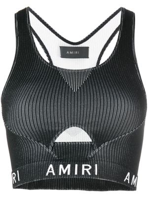 AMIRI ribbed cut-out crop top - Black