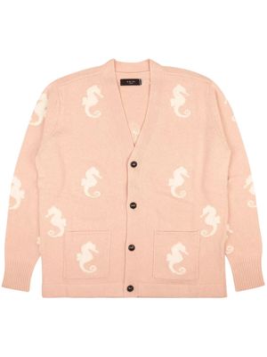 AMIRI seahorse-jacquard cardigan - Pink