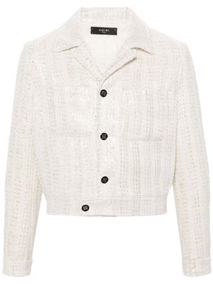 AMIRI sequin-embellished tweed jacket - Neutrals