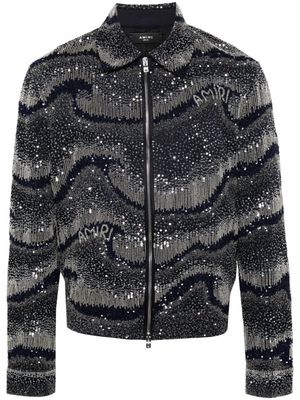 AMIRI sequin-embellished zipped jacket - Grey