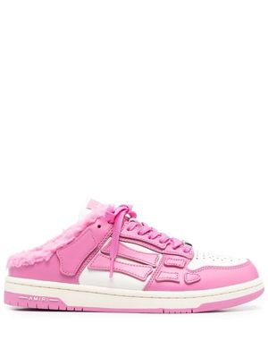 AMIRI shearling-trim suede sneakers - Pink