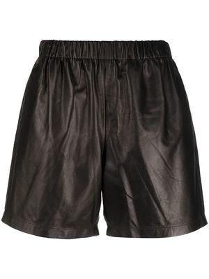 AMIRI slip-on leather shorts - Black