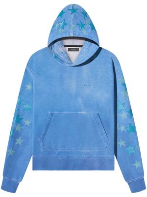 AMIRI spray-paint-effect cotton hoodie - Blue