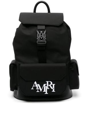 AMIRI Staggered logo-embroidered backpack - Black