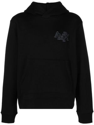 AMIRI Staggered logo-embroidered cotton hoodie - Black