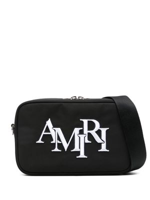 AMIRI Staggered logo-embroidered messenger bag - Black