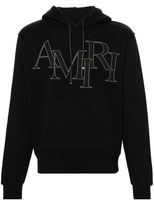 AMIRI Staggered logo-patches hoodie - Black