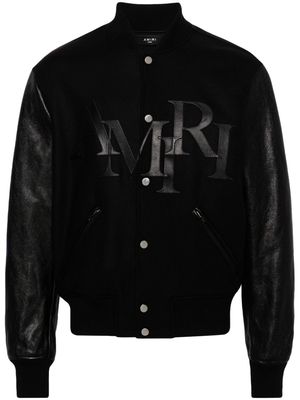 AMIRI Staggered logo varsity jacket - Black