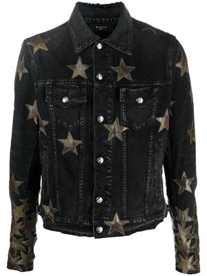 AMIRI star-patch detail denim jacket - Black
