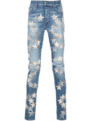 AMIRI star patch skinny jeans - Blue