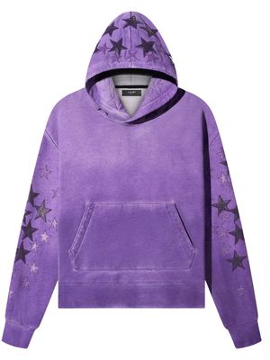 AMIRI star-patch spray-paint-effect hoodie - Purple