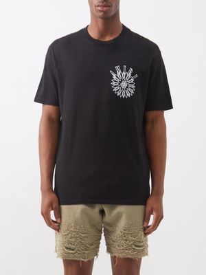 Amiri - Stick Poke Logo-print Cotton-jersey T-shirt - Mens - Black