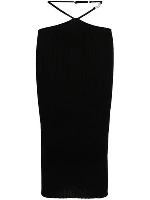 AMIRI strap-detail pencil midi skirt - Black