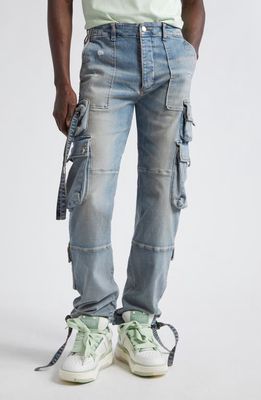 AMIRI Tactical Distressed Cargo Jeans in Antique Indigo