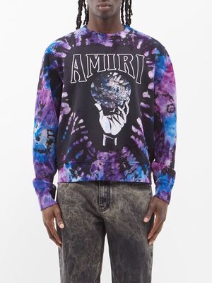 Amiri - Tie-dye Cotton-jersey Sweatshirt - Mens - Purple Multi